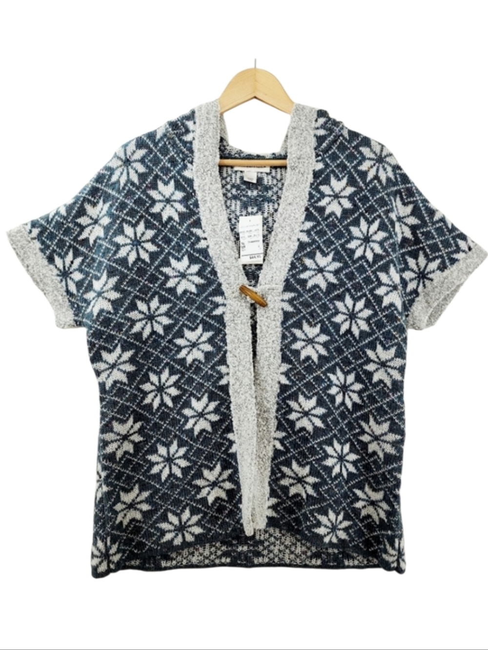 NEW Christopher & Banks Cozy Knit Hooded Sweater Vest Women's Size Large Toggle